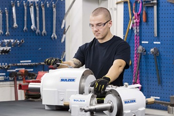 Man servicing exhange unit