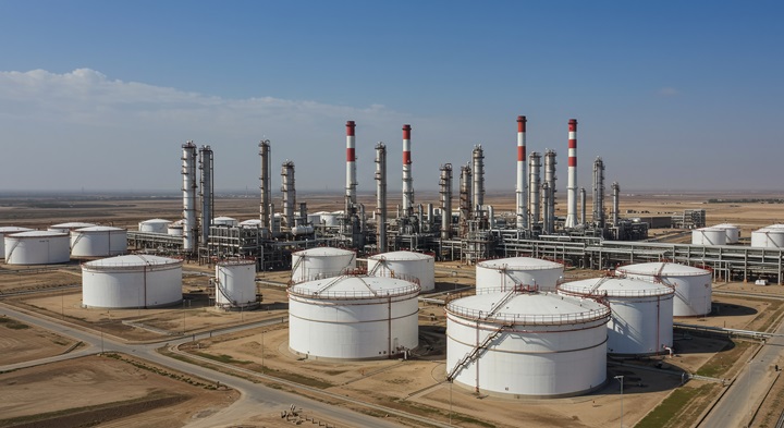 Oil and gas plant in the desert