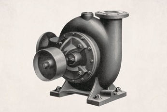 Drawing of a Sulzer centrifugal pump built in 1862.