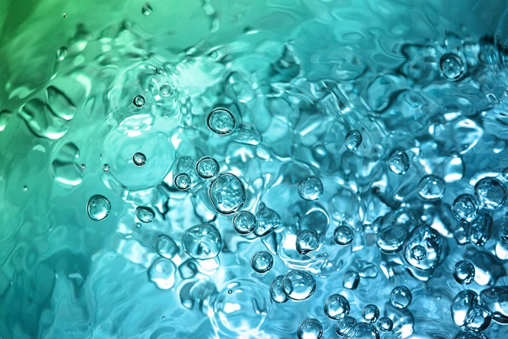 Drops of water green and blue