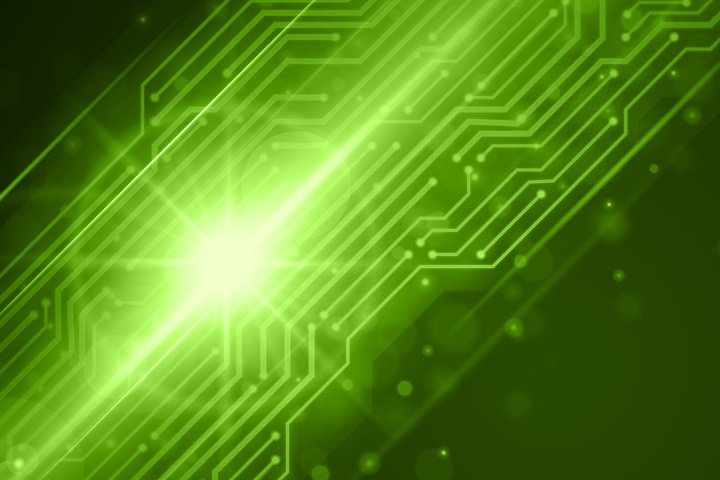 Green lines and a star as symbol for ecofriendly