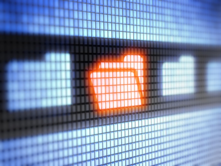 A folder on a digital screen