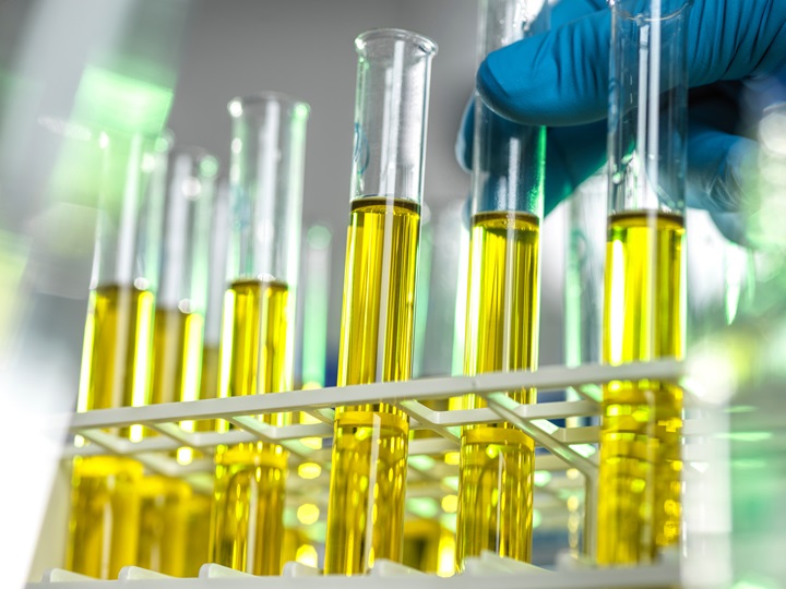 chemical in test tubes