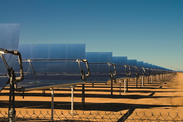 Solar panels in the desert