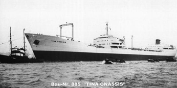 Tanker Tina Onassis equipped with Weise centrifugal pumps in 1953.