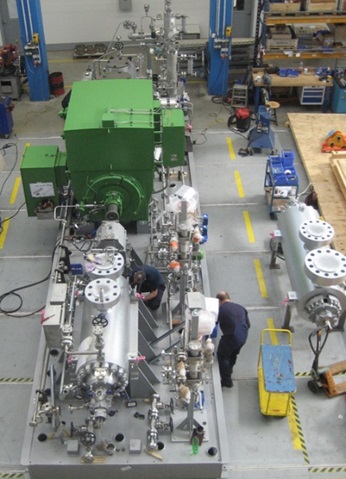 GSG B2B hydro turbine for an energy recovery application in final assembly process at Bruchsal plant