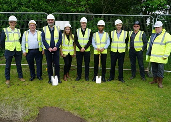 The Birmingham team together at the construction site.