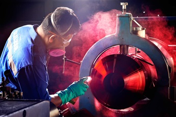 Dye penetrant testing was completed to ensure the new rotor had no flaws.