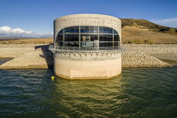 Pumping station in San Salvador reservoir Spain