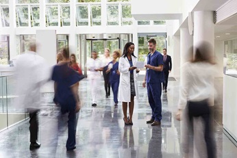 Reception area in a hospital.