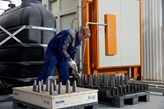 Sulzer Specialist in Ekaterinburg Service Center is preparing Gas Turbine blades for loading into the heat treatment furnace