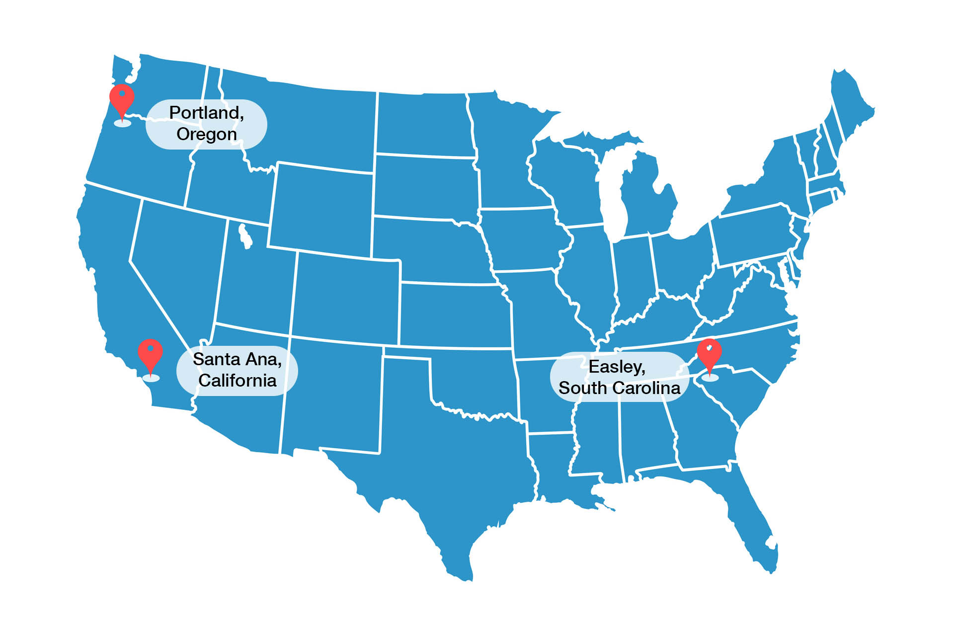 Sulzer USA map