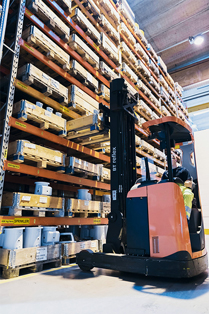 worklift in use at the warehouse