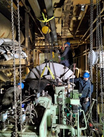 Inside cargo ship
