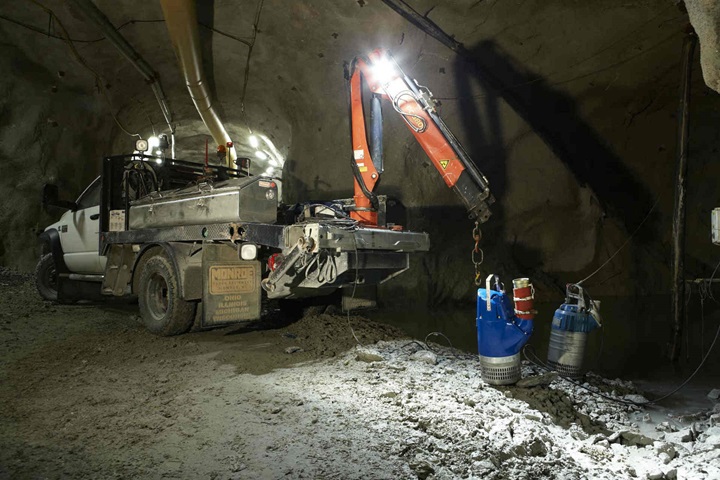 Dewatering pump in mining in Garpenberg