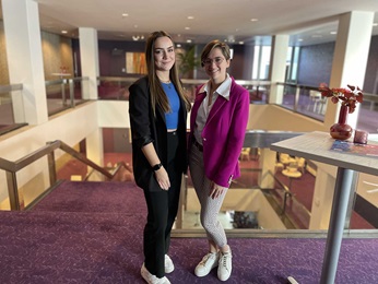 Nicky Janssen and Jill Vloet who are studying Industrial Product Design