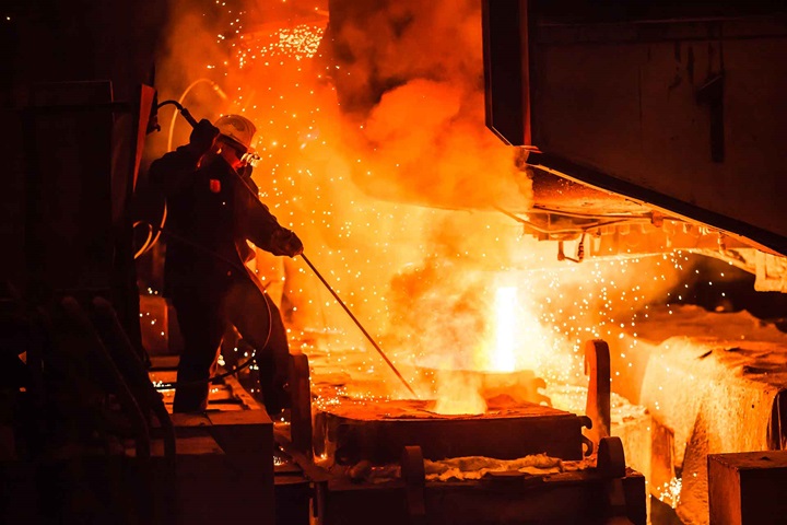 Foundry worker at work