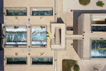 Aerial view of desalination plant