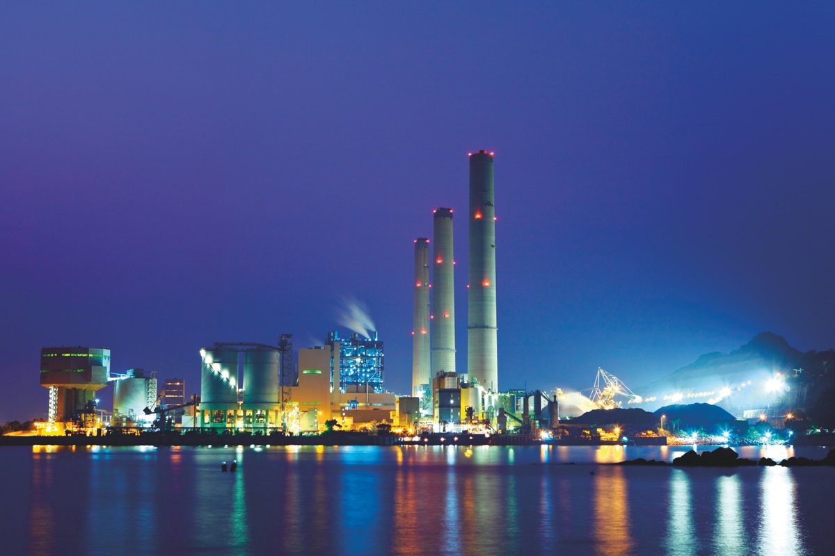 power station at night 