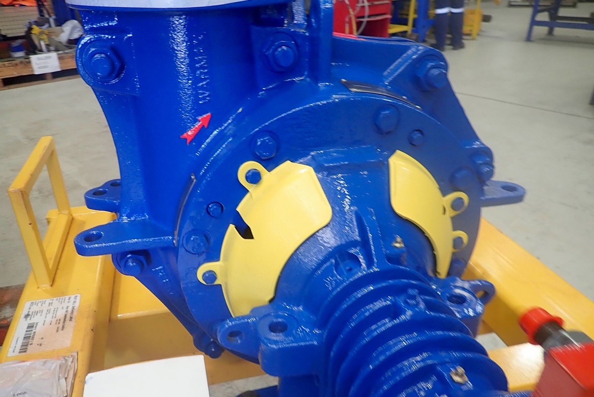 New components installed into a blue pump