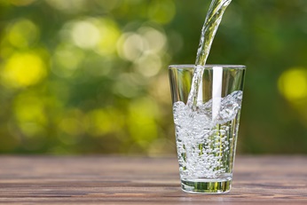 water pouring into glass