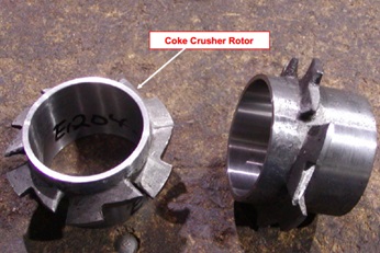 the coke crusher rotor for the large solids abrasive service