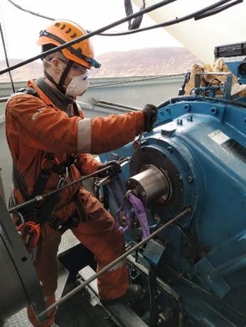 Sulzer engineer fixing wind turbine