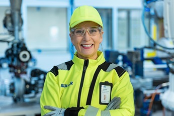 Sirpa Välimaa at Sulzer Kotka factory in Finland