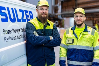 Sulzer Employees and Service Van