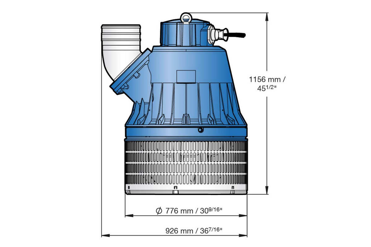 Dimension drawing of submersible drainage pump J 604