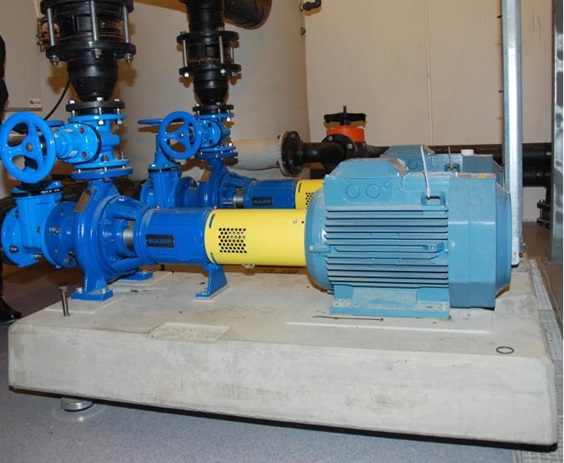 BE end suction single stage centrifugal pumps on a free-standing baseplate