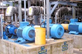 BK centerline-supported end suction single stage centrifugal pumps installed in a chemical pulp mill