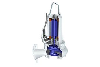 Cut view of submersible wastewater pump XFP PE2