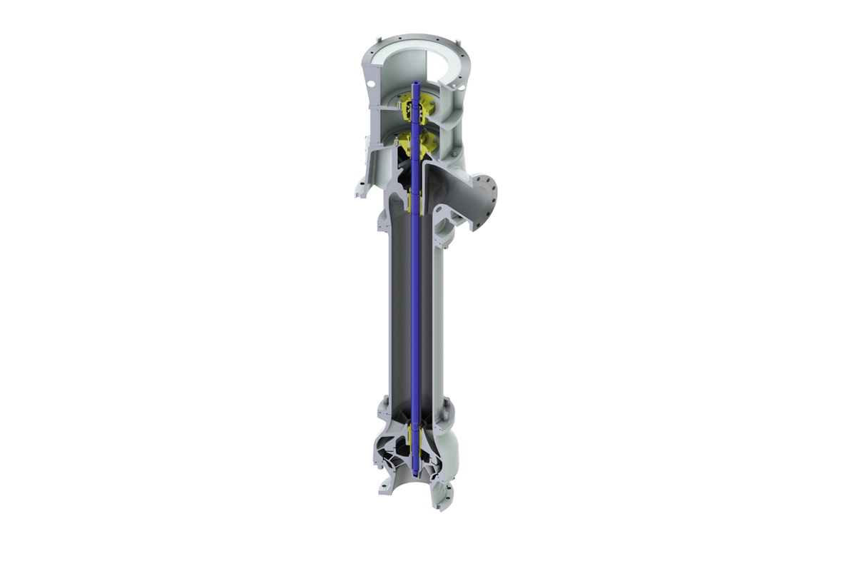 Cutted vertical acid pump