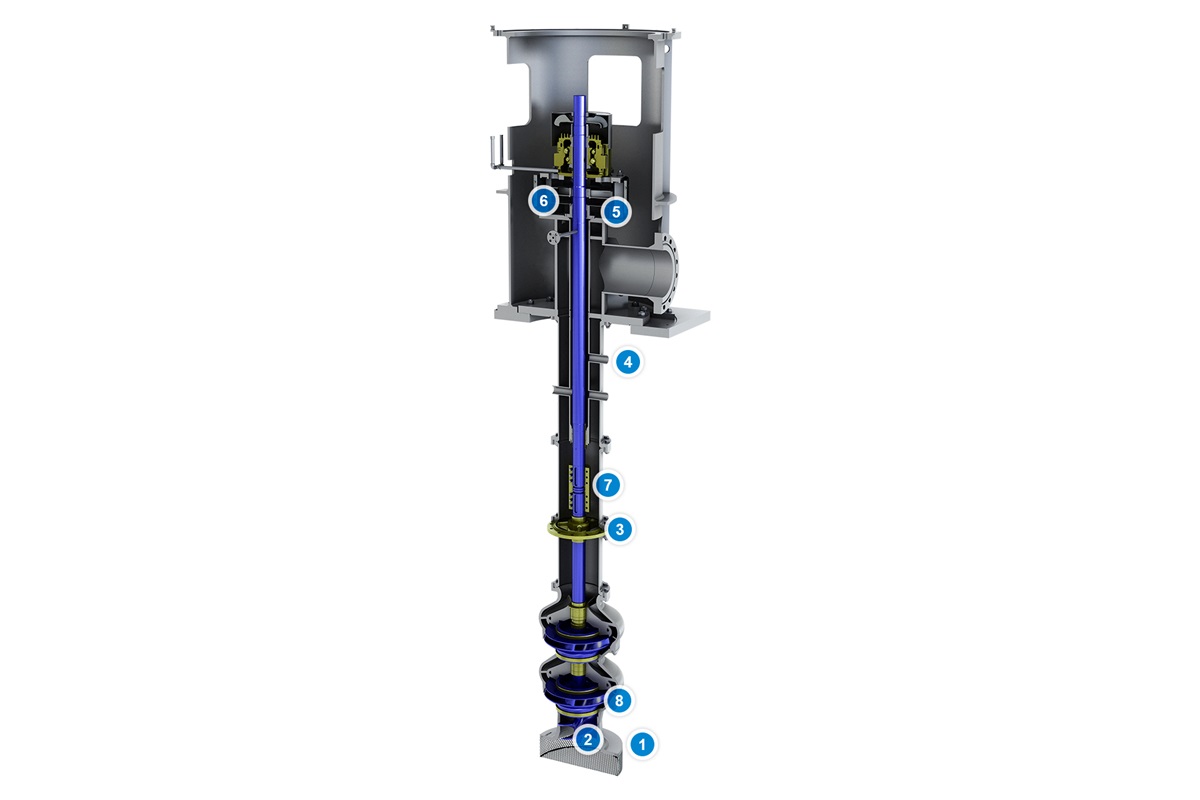 Vertical pump vey cutaway