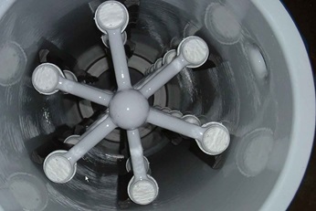 Example of a glass-lined evaporator inside a wipe film evaporator