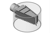 Graphic of Shell Schoepentoeter™ inlet device as installed in a column