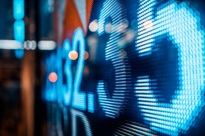 Financial stock exchange market display