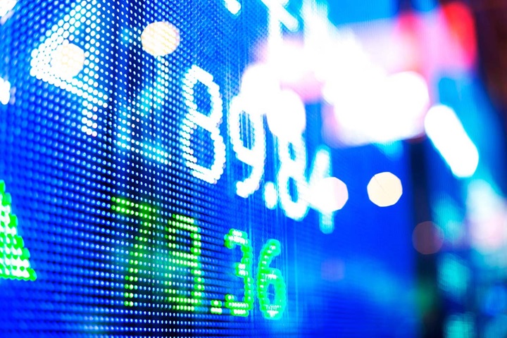 Financial numbers displayed on screen