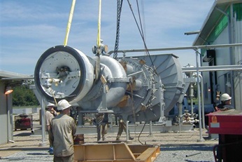Turbomachinery equipment being relocated