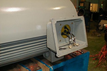 Ex e-machine with bolted connection prior to conversion to IEC 60079-7 standard