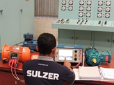 Motor testing inside Purwakarta service center.