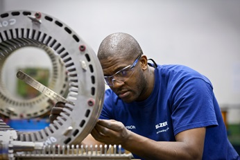Traction motor in service.