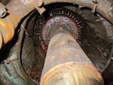 View on the motor with winding and rotor before repair