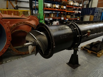 Vertical pump retrofit with new impeller.
