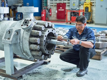 Pump in service at Purwakarta service center.