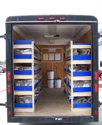Hardware consignment services inside a trailer