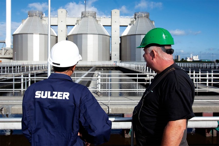 Sulzer employee at wastewater facility