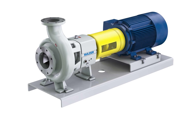 CPE ANSI process pump with baseplate