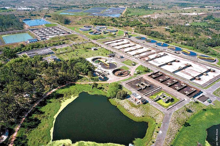 Aerial view of Cetrel industrial wastewater treatment plant